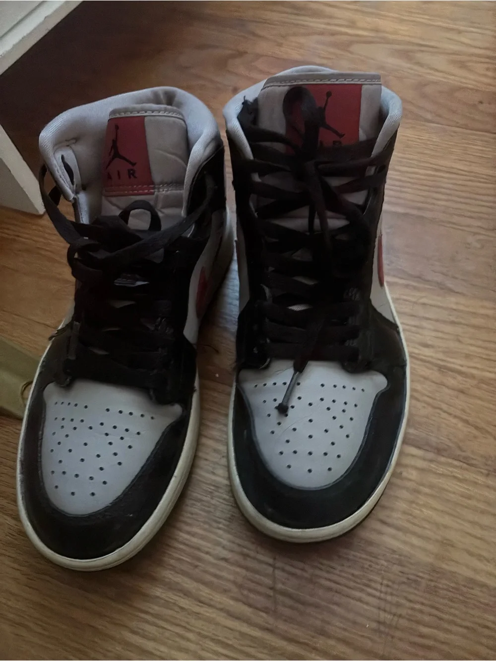 Jordan Men’s High-Top Sneakers — Black, Gray & Red